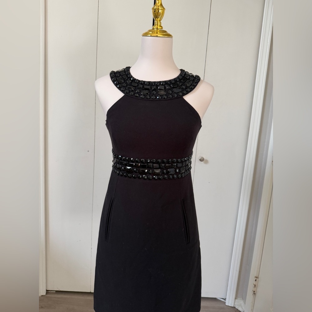 Michael Kors Black Beaded Mini Dress